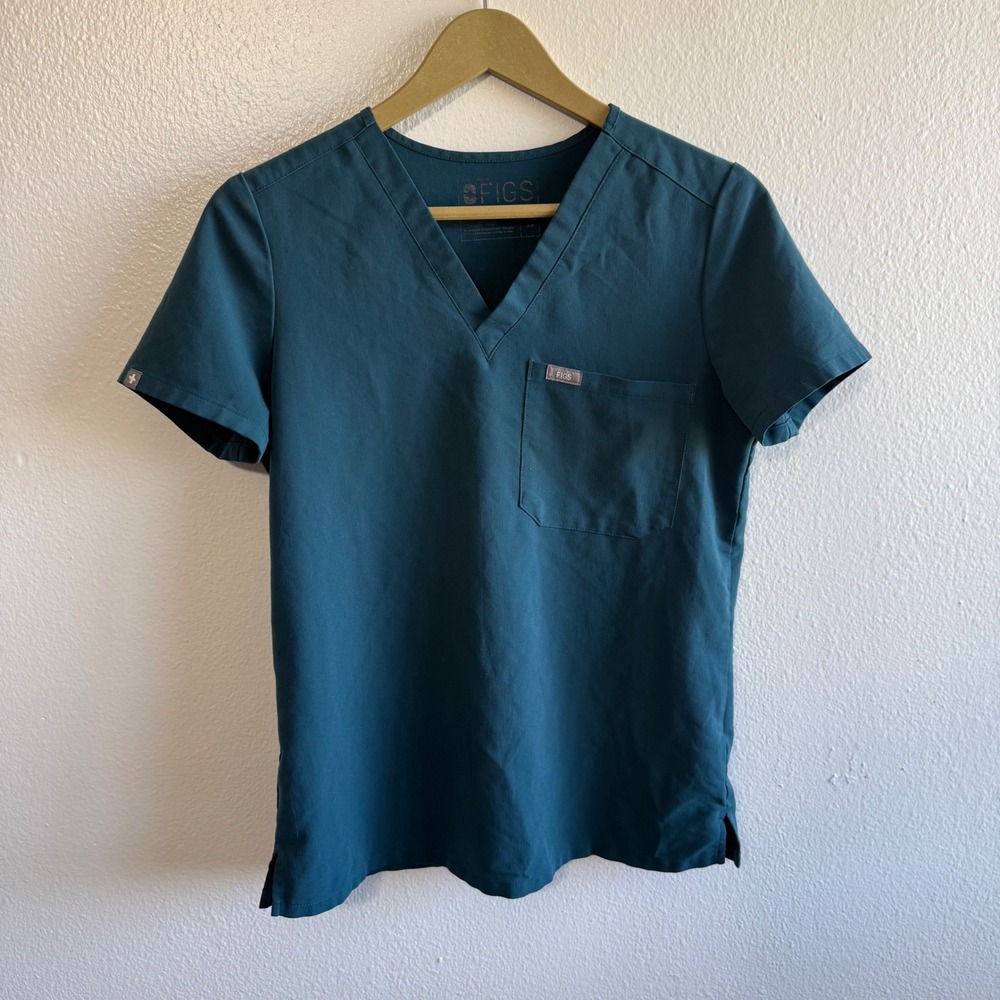 FIGS Technical Collection Women's XS Teal Short Sleeve Scrub Top Nurse Doctor